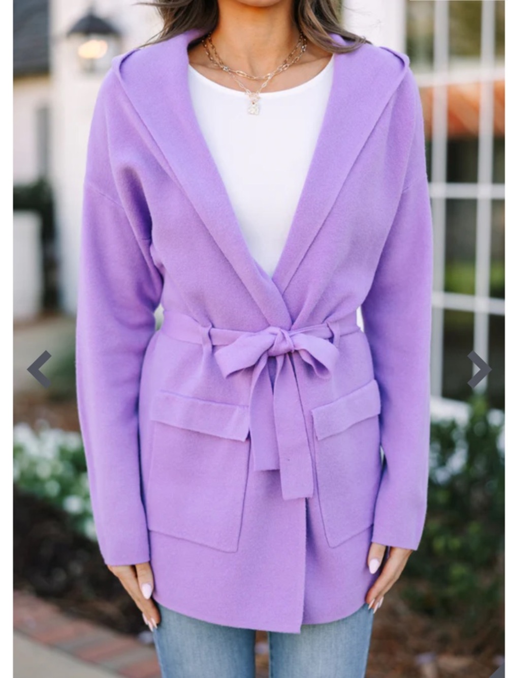 Pinch Lavender Hooded Tie-Belt Cardigan GUC! Super soft 40% Viscose. S/M Clean 💕